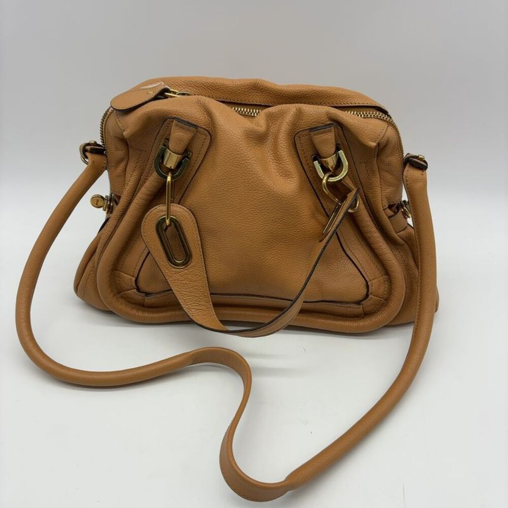 Chloé Paraty Tan Leather Satchel with Gold Hardware